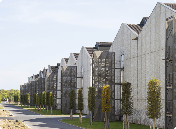 Groupe FSDV, CIR PREFA, manufacture béton préfabriqué, réalisation, Chais Hennessy, Cognac