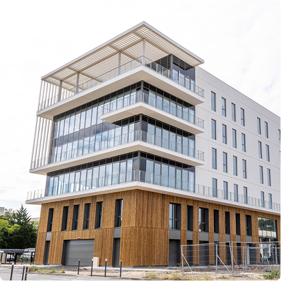 Vue extérieure du bâtiment A du SPI, par BMG Foncière (Groupe FSDV)
