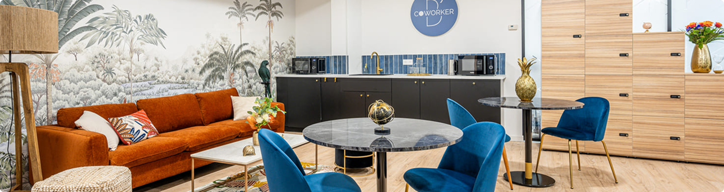 Espace convivial B’CoWorker illustrant l’ouverture prochaine d’un troisième centre à Poitiers dans un immeuble acquis par BMG Foncière.
